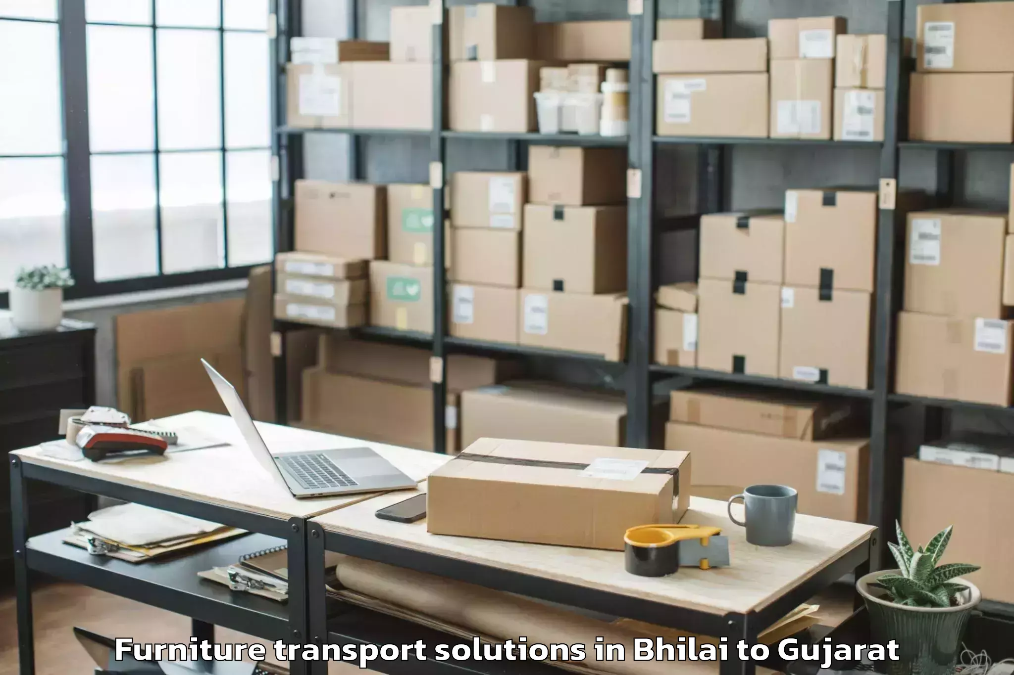 Trusted Bhilai to Bantva Furniture Transport Solutions